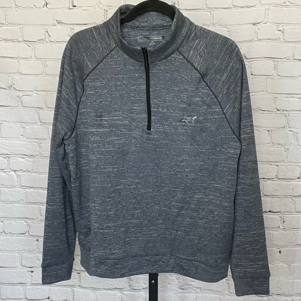Greg Norman 1/4 Zip Sweater Heather Blue Size Medium Men